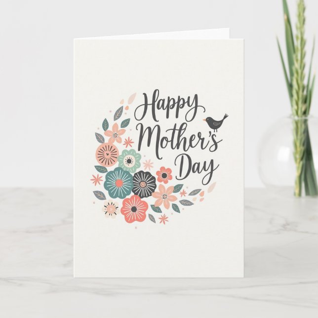 Striped Springtime Greeting Card (Front)