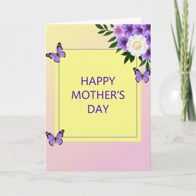 Striped Springtime Wishes Card (Front)