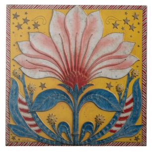 Striped Star-Gazer Ceramic Tile