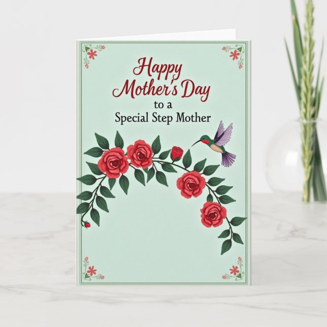Striped Step Mothers Day Card (Front)