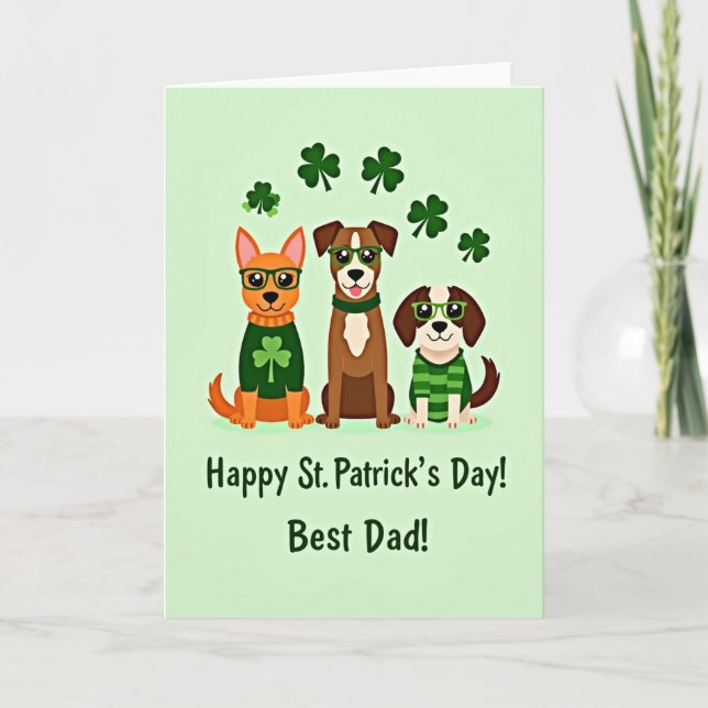 Striped Sweater Dogs Dad Card (Front)