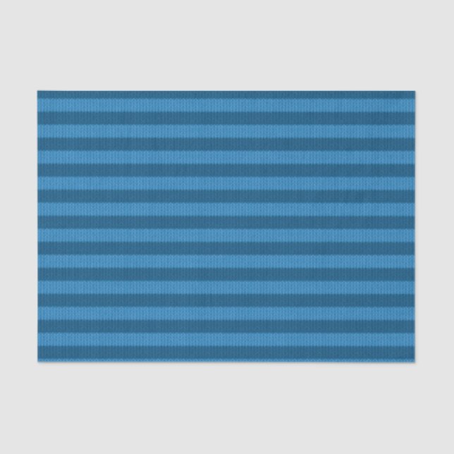 Striped Sweater Knit - Seaside Blue Knitting Look Tissue Paper (Front)