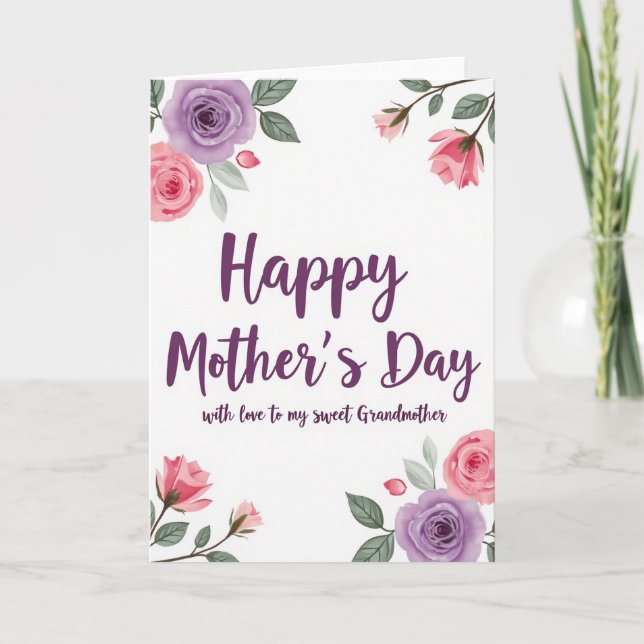 Striped Sweet Grandmother Card (Front)