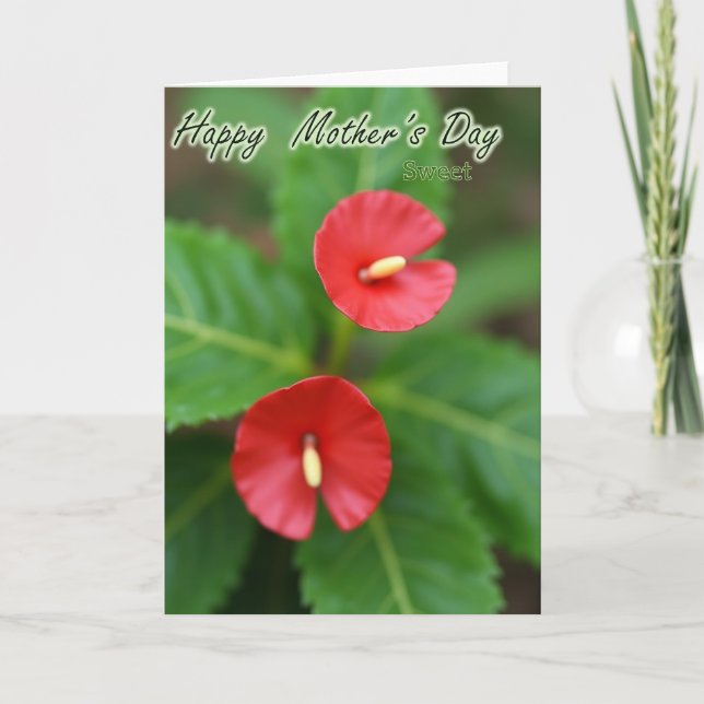 Striped Sweet Mothers Greeting Card (Front)