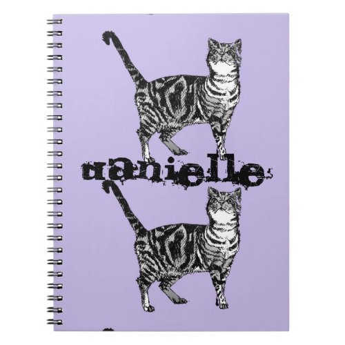 Striped Tabby Cat cute Girls name Notebook