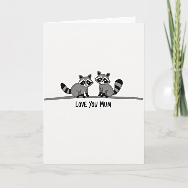 Striped Tail Love You Mum Card (Front)