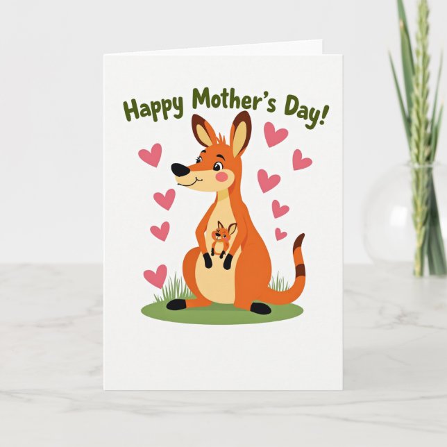 Striped Tail Mom And Baby Card (Front)