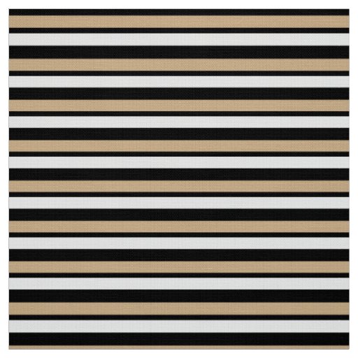 Striped Tan White & Black Custom Fabric