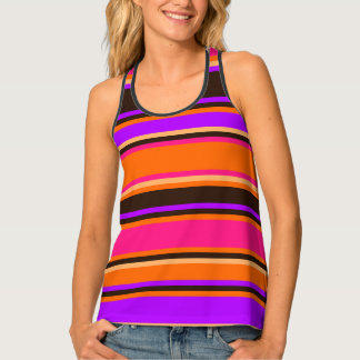 Striped Tank Top - Orange, Magenta, & Purple