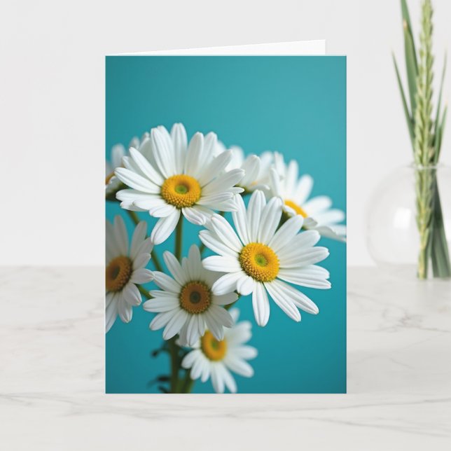 Striped Teal Blossom View Card (Front)