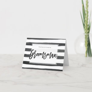 striped thank you for being my groomsman card