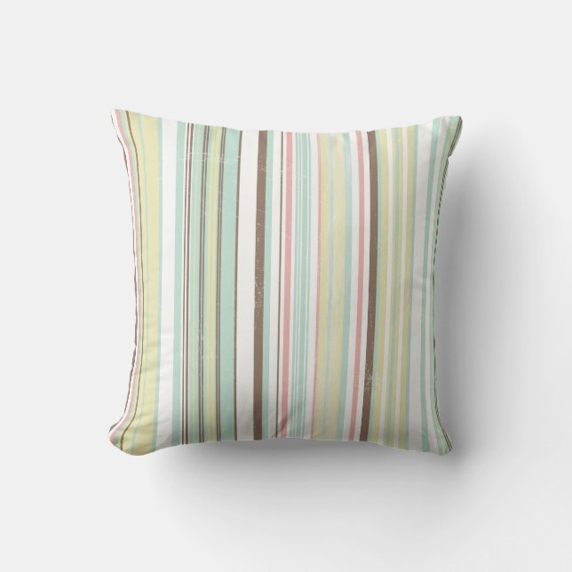 Striped Throw pillow with Green Back (Front)