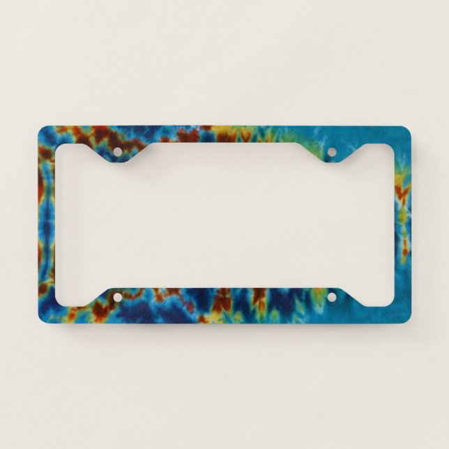Striped Tie Dye License Plate Frame (Front)
