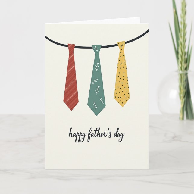 Striped Ties Fathers Day Card (Front)