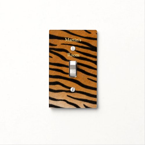 Striped Tiger Fur Animal Print Personalized Light Switch Cover