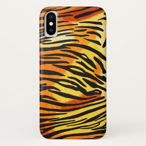 Striped Tiger Fur Print Pattern iPhone X Case