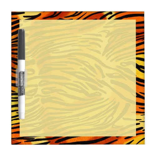 Striped Tiger Fur Print Pattern Dry_Erase Board