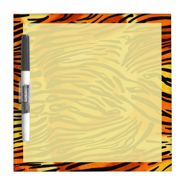 Striped Tiger Fur Print Pattern Dry-Erase Board (Front)