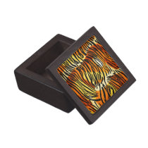 Striped Tiger Fur Print Pattern Jewelry Box