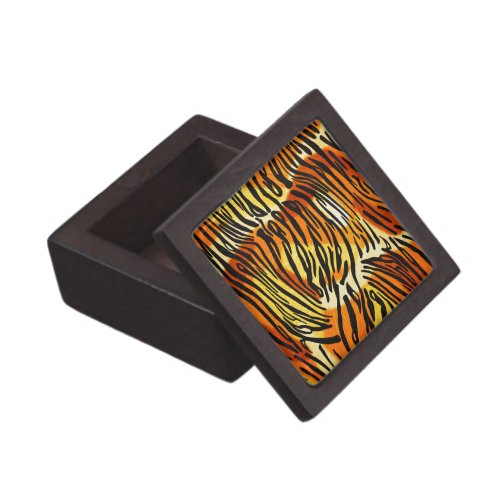 Striped Tiger Fur Print Pattern Jewelry Box