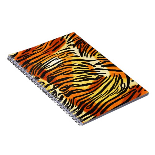 Striped Tiger Fur Print Pattern Notebook