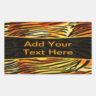 Striped Tiger Fur Print Pattern Personalized Rectangular Sticker