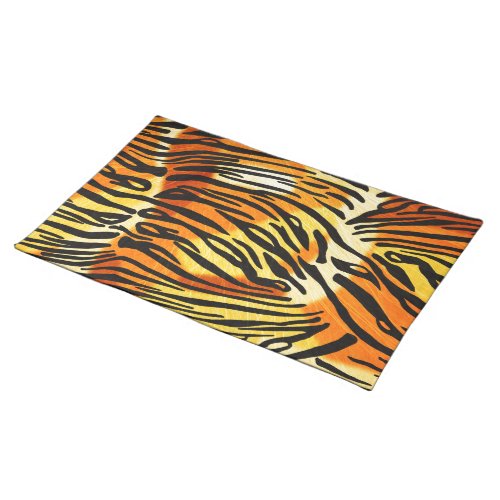 Striped Tiger Fur Print Pattern Placemat