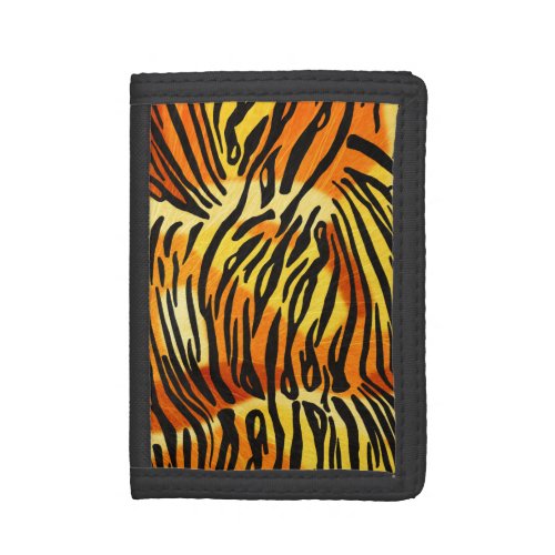 Striped Tiger Fur Print Pattern Tri_fold Wallet