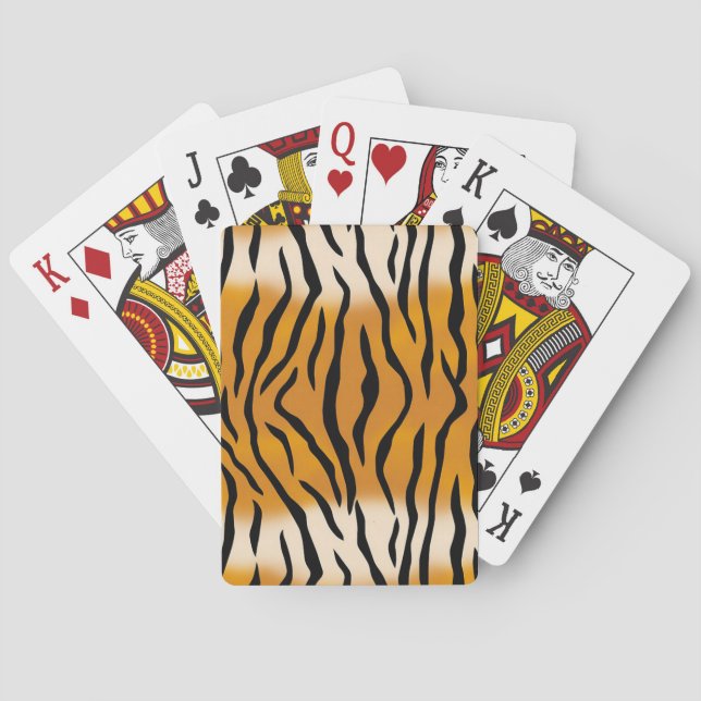 Striped Tiger Pattern Poker Cards (Back)