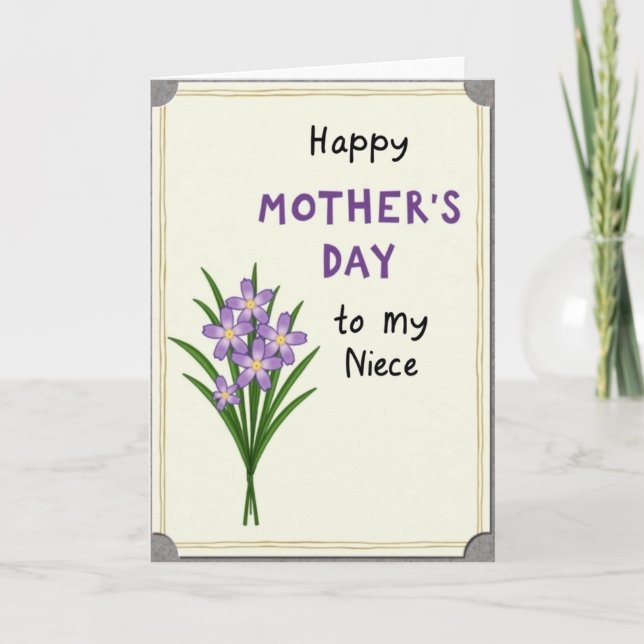 Striped To My Niece Mothers Day Card (Front)