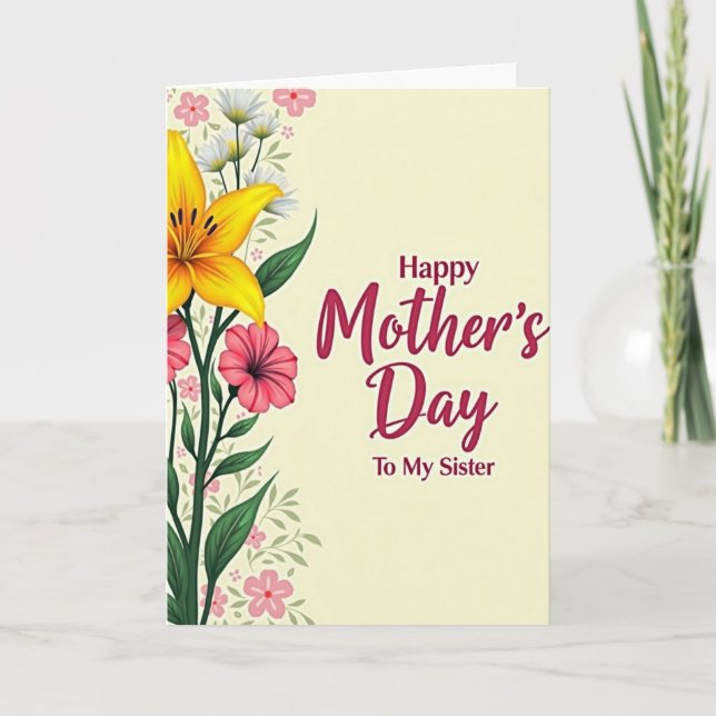 Striped To My Sister Day Card (Front)