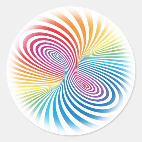 Striped torus Optical illusion of endless motion Classic Round Sticker