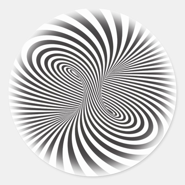 Striped torus. Optical illusion of endless motion Classic Round Sticker (Front)