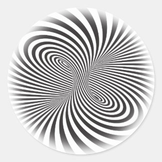 Striped torus. Optical illusion of endless motion Classic Round Sticker