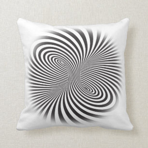Striped torus. Optical illusion of endless motion Throw Pillow