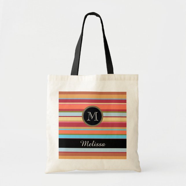 striped tote-bag personalized tote bag (Front)