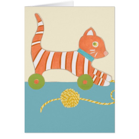 Striped Toy Cat with Ball of String Cards (Front)