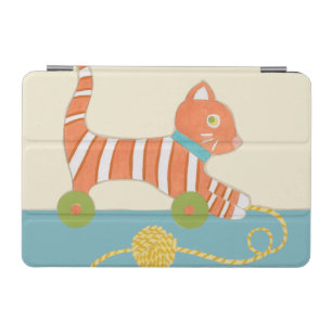 Striped Toy Cat with Ball of String iPad Mini Cover