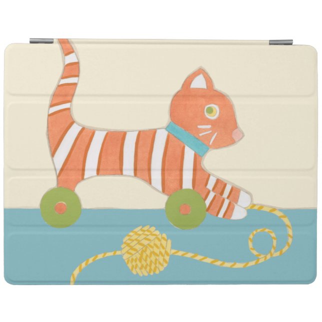 Striped Toy Cat with Ball of String iPad Smart Cover (Horizontal)