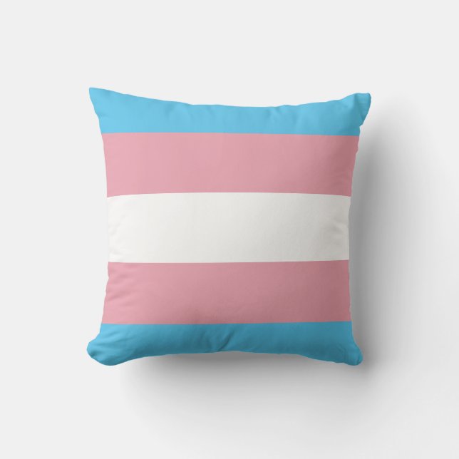Striped Transgender Pride Pillow (Front)