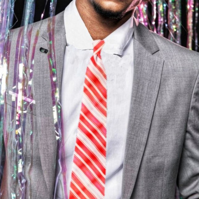 Striped Treats Neck Tie (Check out this tie, with a candy-striped design, just in time for Christmas!)