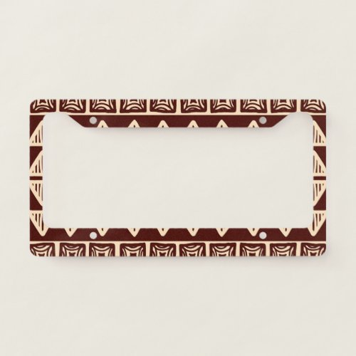 Striped Tribal Ornamental Artwork License Plate Frame
