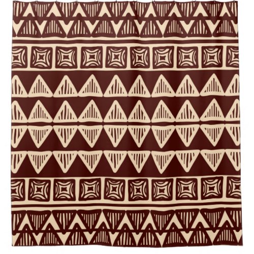 Striped tribal ornamental pattern shower curtain