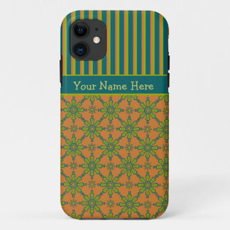 Striped Tribal, Rust, Green, Blue iPhone 5/5s Case