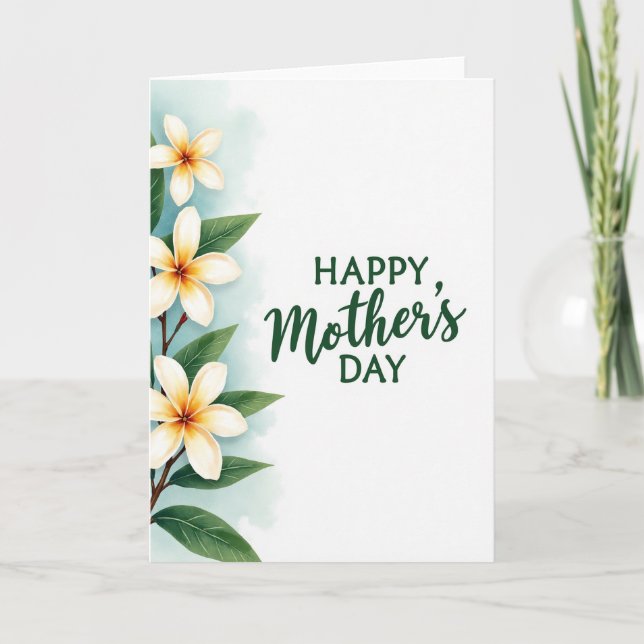 Striped Tropical Blossoms Day Card (Front)