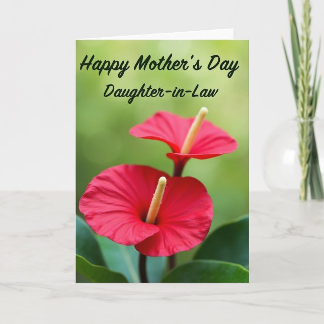 Striped Tropical Daughter In Law Card (Front)