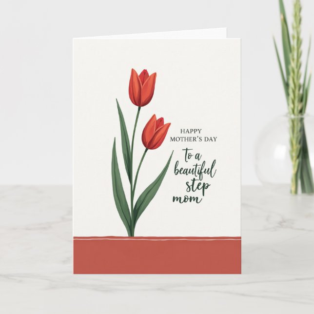 Striped Tulip Affection Card (Front)