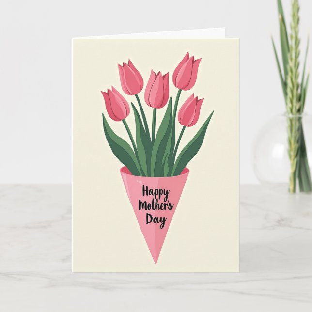 Striped Tulip Bouquet Card (Front)