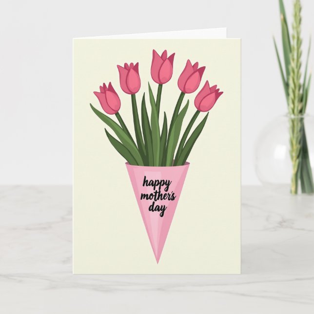 Striped Tulips Mothers Card (Front)