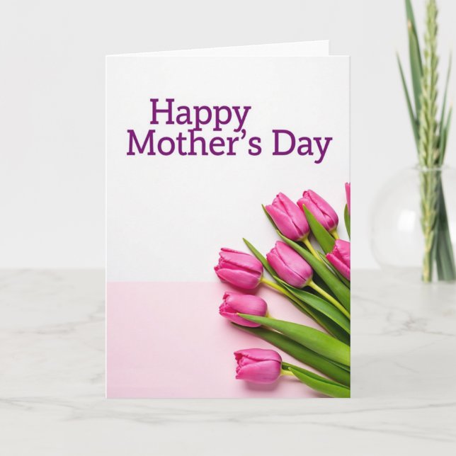 Striped Tulips Mothers Day Card (Front)